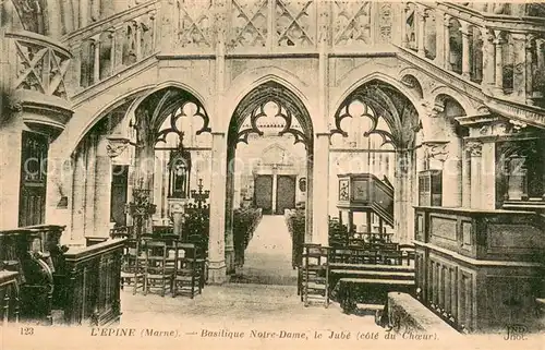 AK / Ansichtskarte L_Epine_Marne Basilique Notre Dame le Jube cote du Choeur L_Epine_Marne