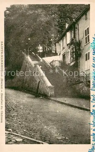 AK / Ansichtskarte Sainte Menehould Escalier du Chateau Sainte Menehould