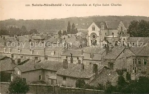 AK / Ansichtskarte Sainte Menehould Vue densemble et Eglise Saint Charles Sainte Menehould