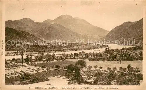 AK / Ansichtskarte Digne les Bains Vue generale La Vallee de la Bleone et Cousson Digne les Bains