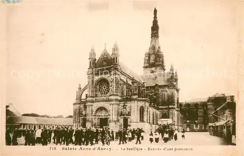 AK / Ansichtskarte Sainte Anne d_Auray La Basilique Rentree dune procession Sainte Anne d Auray