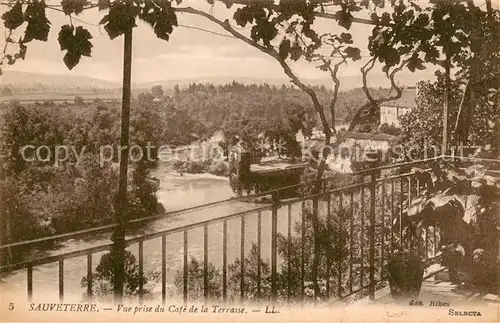 AK / Ansichtskarte Sauveterre_Gard Vue prise du Cafe de la Terrasse Sauveterre Gard