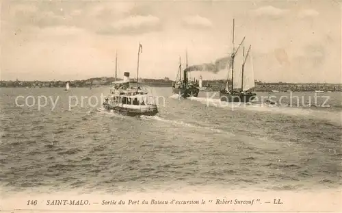 AK / Ansichtskarte Saint Malo_35 Sortie du Port du bateau dexcursion le Robert Surcouf 