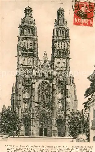AK / Ansichtskarte Tours_Indre et Loire Cathedrale St Gatien Tours Indre et Loire