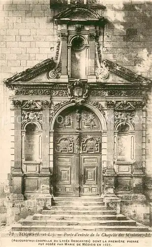AK / Ansichtskarte Tours_Indre et Loire Porte dentree de la Chapelle des Minimes Tours Indre et Loire