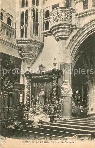 AK / Ansichtskarte Chaumont_41 sur Loire Interieur de lEglise Saint Jean Baptiste 
