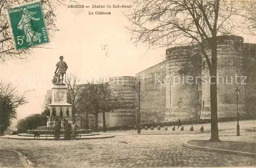 AK / Ansichtskarte Angers Statue du Roi Rene Le Chateau Angers