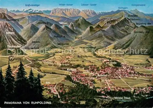 AK / Ansichtskarte Ruhpolding Alpenpanorama aus der Vogelperspektive Ruhpolding