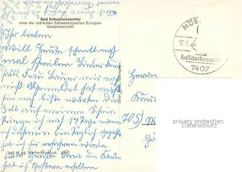 AK / Ansichtskarte Bad_Sebastiansweiler eine der staerksten Schwefelquellen Europas Gesamtansicht Bad_Sebastiansweiler