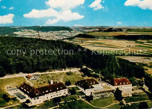 AK / Ansichtskarte Bad_Mergentheim Kurhotel Am Hexenkreuz Cafe auf der Hoehe Fliegeraufnahme Bad_Mergentheim