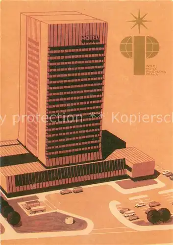 AK / Ansichtskarte Praha_Prahy_Prague Interhotel Panorama Illustration Praha_Prahy_Prague