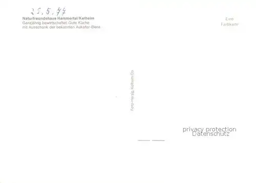 AK / Ansichtskarte Kelheim Naturfreundehaus Hammertal Herbststimmung Kelheim