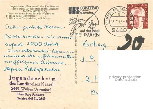 AK / Ansichtskarte Schoenau_Berchtesgaden Jugendheim Panorama Blick auf Watzmann Hochkalterer Obersalzberg Jenner Alpen Schoenau Berchtesgaden