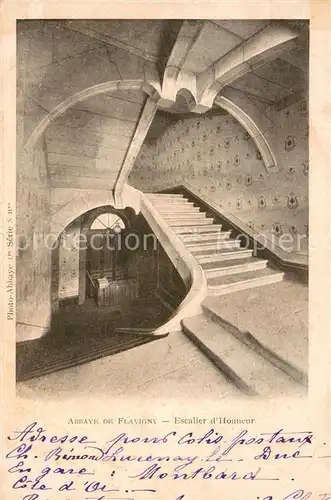 AK / Ansichtskarte Flavigny sur Ozerain Abbaye de Flavigny Escalier d Honneur Flavigny sur Ozerain