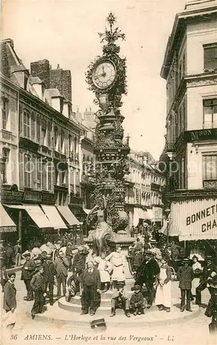 AK / Ansichtskarte Amiens_80 Horloge et la rue des Vergeaux 