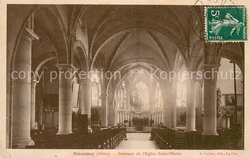 AK / Ansichtskarte Sissonne_Aisne Interieur de lEglise Saint Martin Sissonne Aisne