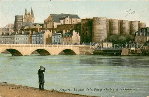 AK / Ansichtskarte Angers Le pont de la Basse Chaine et le Chateau Angers