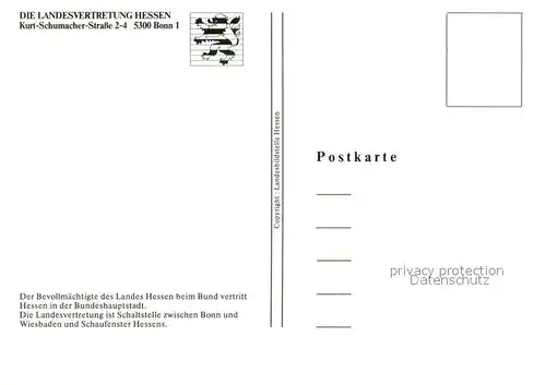 AK / Ansichtskarte Bonn_Rhein Landesvertretung Hessen Bonn_Rhein