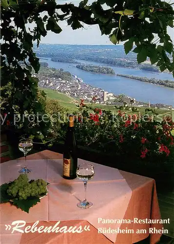 AK / Ansichtskarte Ruedesheim_Rhein Cafe Restaurant Rebenhaus Ruedesheim Rhein