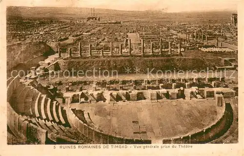 AK / Ansichtskarte Timgad Ruines Romaines Vue generale prise du Theatre Timgad