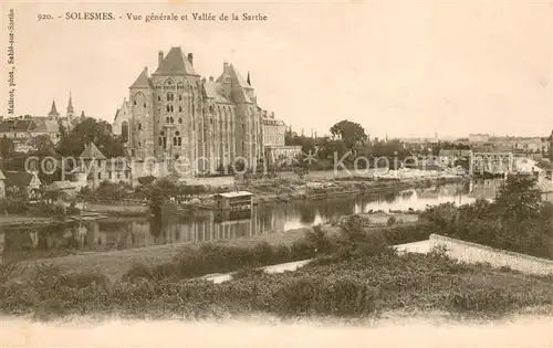 AK / Ansichtskarte Solesmes_Sarthe Vue generale et Vallee de la Sarthe Solesmes_Sarthe