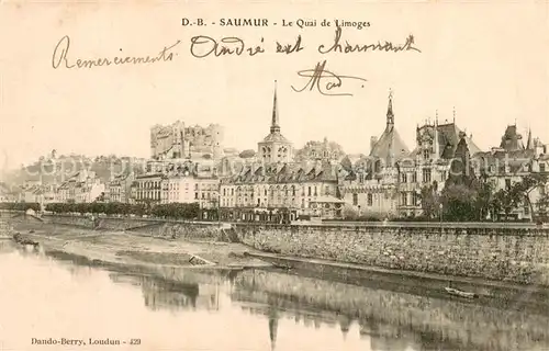 AK / Ansichtskarte Saumur Le Quai de Limoges Saumur