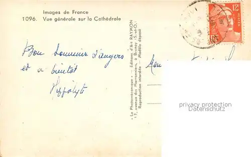 AK / Ansichtskarte Angers Vue generale sur la Cathedrale Angers