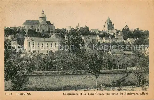 AK / Ansichtskarte Provins Saint Quiriace et la Tour Cesar vue prise du Boulevard Aligre Provins