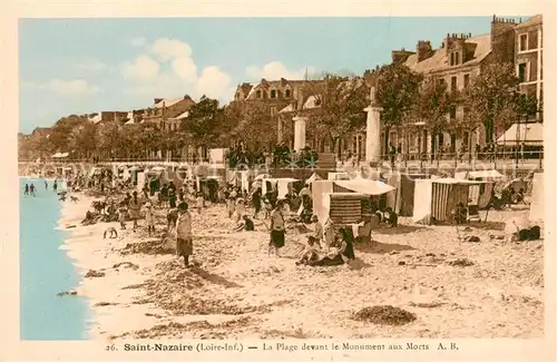 AK / Ansichtskarte Saint Nazaire_44 La plage devant le Monument aux Morts 