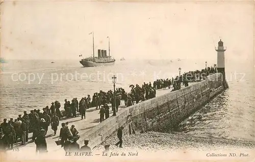 AK / Ansichtskarte Le_Havre Jetee du nord Phare Vapeur Le_Havre
