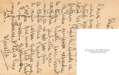 AK / Ansichtskarte Chalais_Charente Hopital et la Poste Chalais_Charente