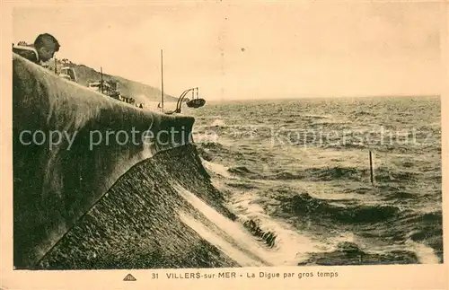 AK / Ansichtskarte Villers sur Mer La digue par gros temps Villers sur Mer