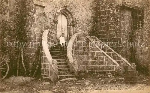 AK / Ansichtskarte Saint_Herbot Chapelle Escalier monumental Saint Herbot