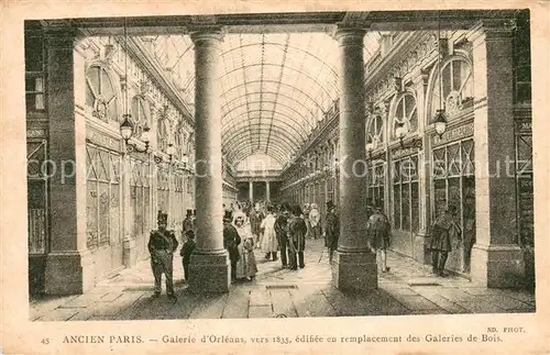 AK / Ansichtskarte Ancien_Paris Galerie d Orleans vers 1835 Peinture Kuenstlerkarte Ancien Paris