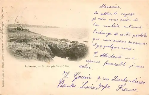 AK / Ansichtskarte Prefailles La cote pres Saint Gildas Prefailles