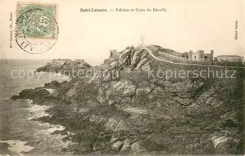 AK / Ansichtskarte Saint Lunaire Falaises et Croix du Decolle Saint Lunaire