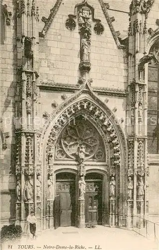 AK / Ansichtskarte Tours_Indre et Loire Porte de l Eglise Notre Dame la Riche Tours Indre et Loire