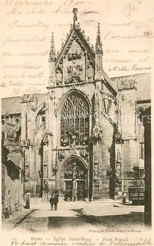 AK / Ansichtskarte Reims_51 Basilique Saint Remi petit portail 