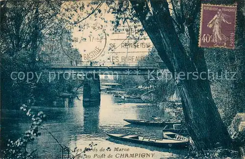 AK / Ansichtskarte Champigny_Marne Les bords de la Marne Pont Champigny Marne