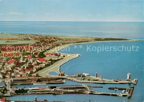 AK / Ansichtskarte Cuxhaven_Duhnen_Nordseebad Fliegeraufnahme Hafen Cuxhaven_Duhnen