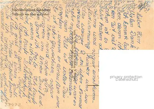 AK / Ansichtskarte Cuxhaven_Duhnen_Nordseebad Fliegeraufnahme Hafen Cuxhaven_Duhnen