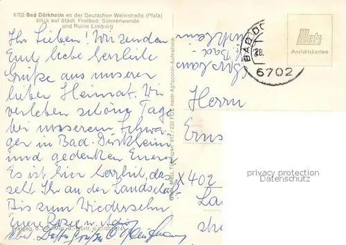 AK / Ansichtskarte Bad_Duerkheim Fliegeraufnahme Weinstrasse  Bad_Duerkheim