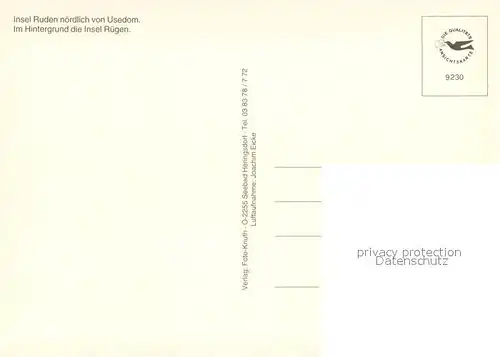 AK / Ansichtskarte Insel_Ruden Fliegeraufnahme mit Insel Ruegen Insel Ruden