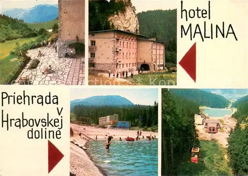AK / Ansichtskarte Priehrada Hrabovskej doline Hotel Malina Seilbahn Priehrada
