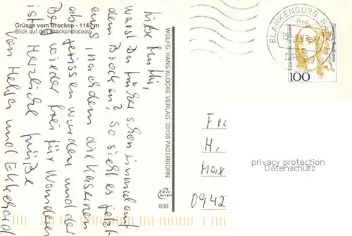 AK / Ansichtskarte Brocken_Harz Fliegeraufnahme Plateau Brocken Harz