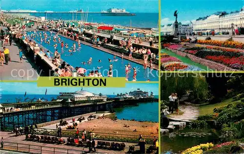AK / Ansichtskarte Brighton_East_Sussex Paddling Pool Peace Status Palace Pier Rock Gardens Preston Park Brighton_East_Sussex