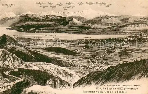 AK / Ansichtskarte Gex Le Pays de Gex pittoresque Panorama vu du Col de la Faucille Gex
