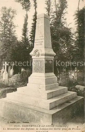 AK / Ansichtskarte Sainneville Le Monument des Enfants de Sainneville morts pour la France 1914 18 Sainneville