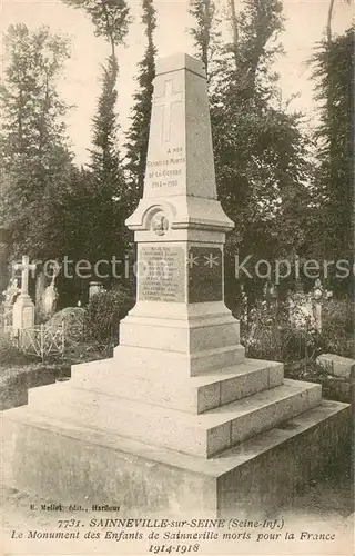 AK / Ansichtskarte Sainneville Le Monument des Enfants de Sainneville morts pour la France 1914 18 Sainneville