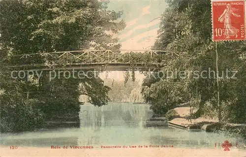 AK / Ansichtskarte Bois_de_Vincennes Passerelle du Lac de la Porte Jaune Bois_de_Vincennes